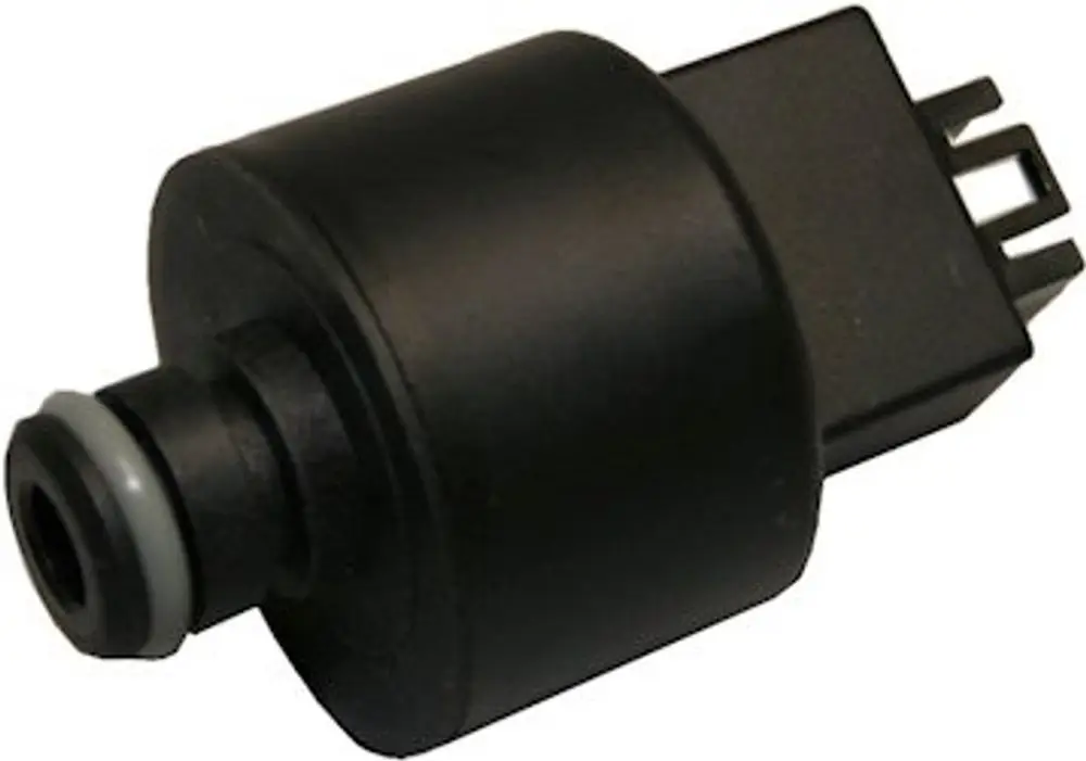 Druckschalter mit schwarzem Gehäuse und Anschlussstecker, verwendet für Druckmessungen in verschiedenen Anwendungen, möglicherweise von Bosch.